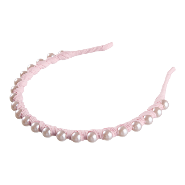 Scünci Pink Headband w/ Pearls #3