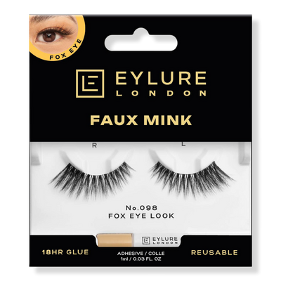 Eylure Faux Mink No.098 False Eyelashes, Fox Eye Look