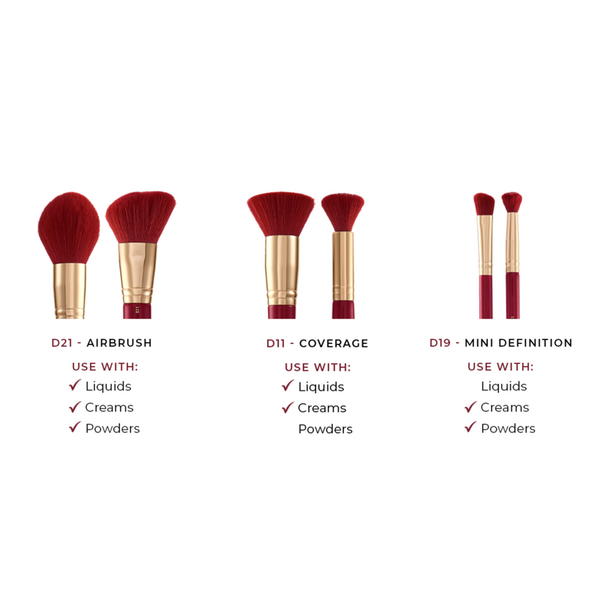 Spectrum Very Cherry 3 Piece Dual Ended Face Brush Set #3