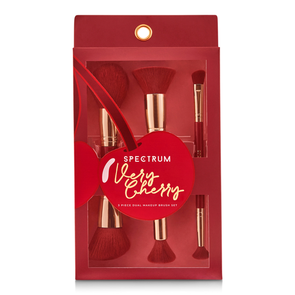 Spectrum Very Cherry 3 Piece Dual Ended Face Brush Set #4