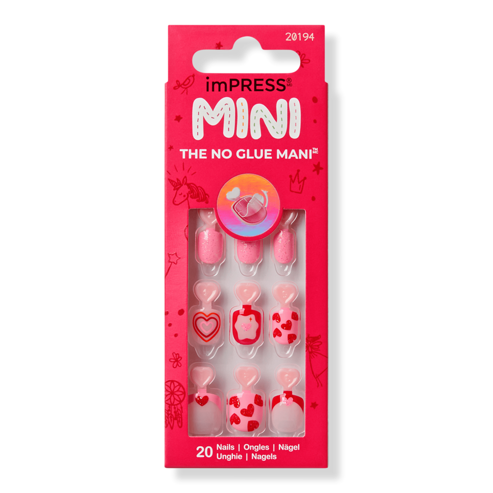 Kiss imPRESS Mini Valentine's Day Press On Nails for Kids - Magical Friend