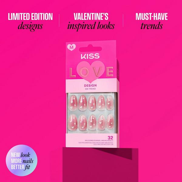Kiss LOVE DESIGN My Forever Valentine Valentine's Day Press On Nails #8