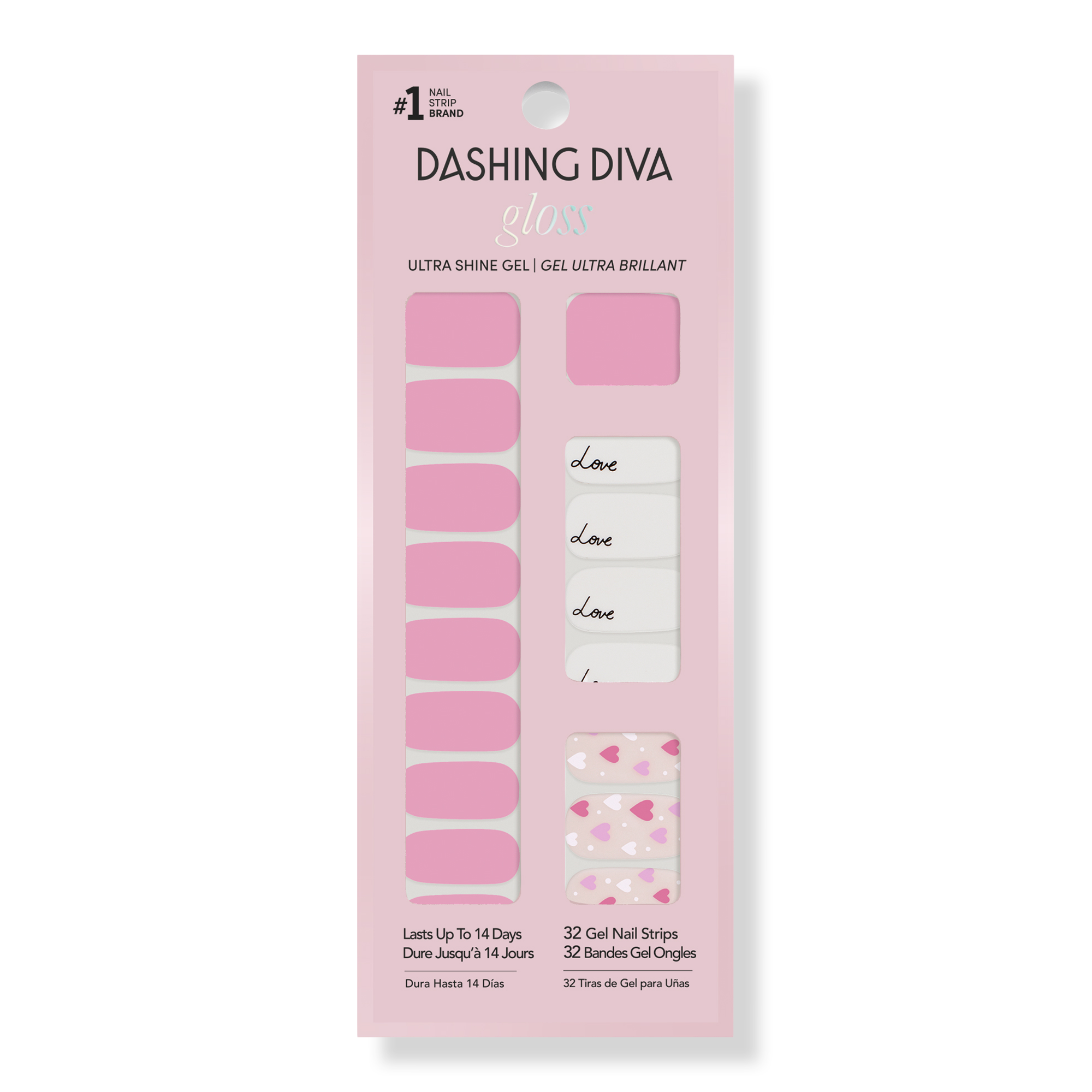 Dashing Diva GLOSS, Gel Nail Polish Strips, Heart to Heart #1