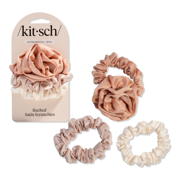 Kitsch Rosette Ruched Satin Scrunchies #1