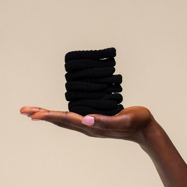 Kitsch Recycled Fabric Ribbed Hair Elastics #3