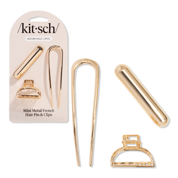 Kitsch Mini Metal French Hair Pin & Clips 3 Piece Set #1