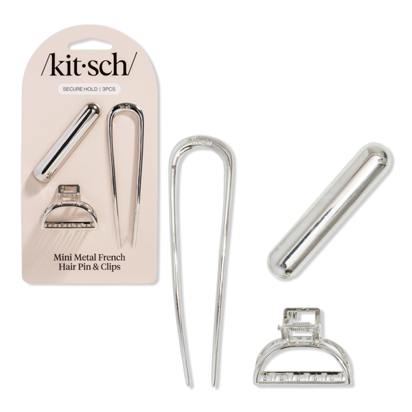 Kitsch Mini Metal French Hair Pin & Clips 3 Piece Set #1