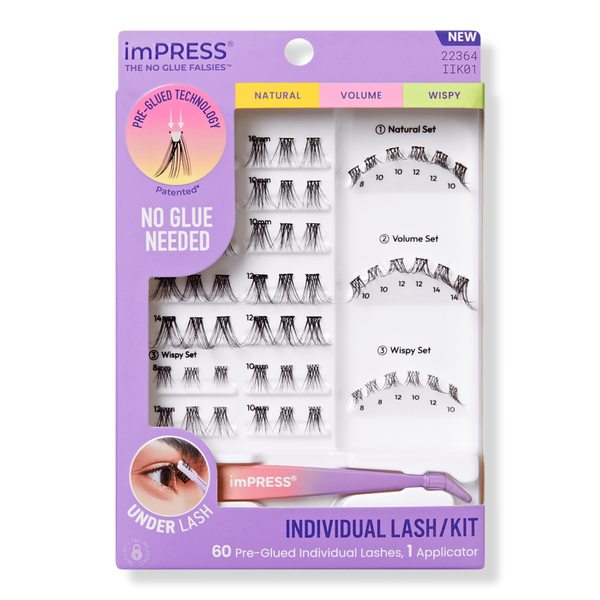 Kiss imPRESS Individual Pre-Glued Lash Clusters Kit #1