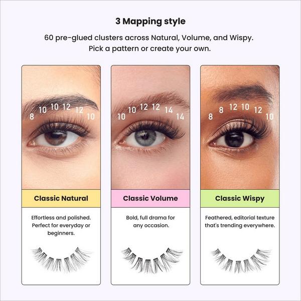 Kiss imPRESS Individual Pre-Glued Lash Clusters Kit #5