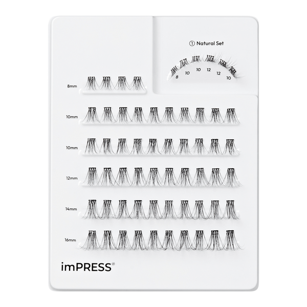 Kiss imPRESS Individual Multipack, Classic Natural Pre-Glued Lash Clusters Kit #2