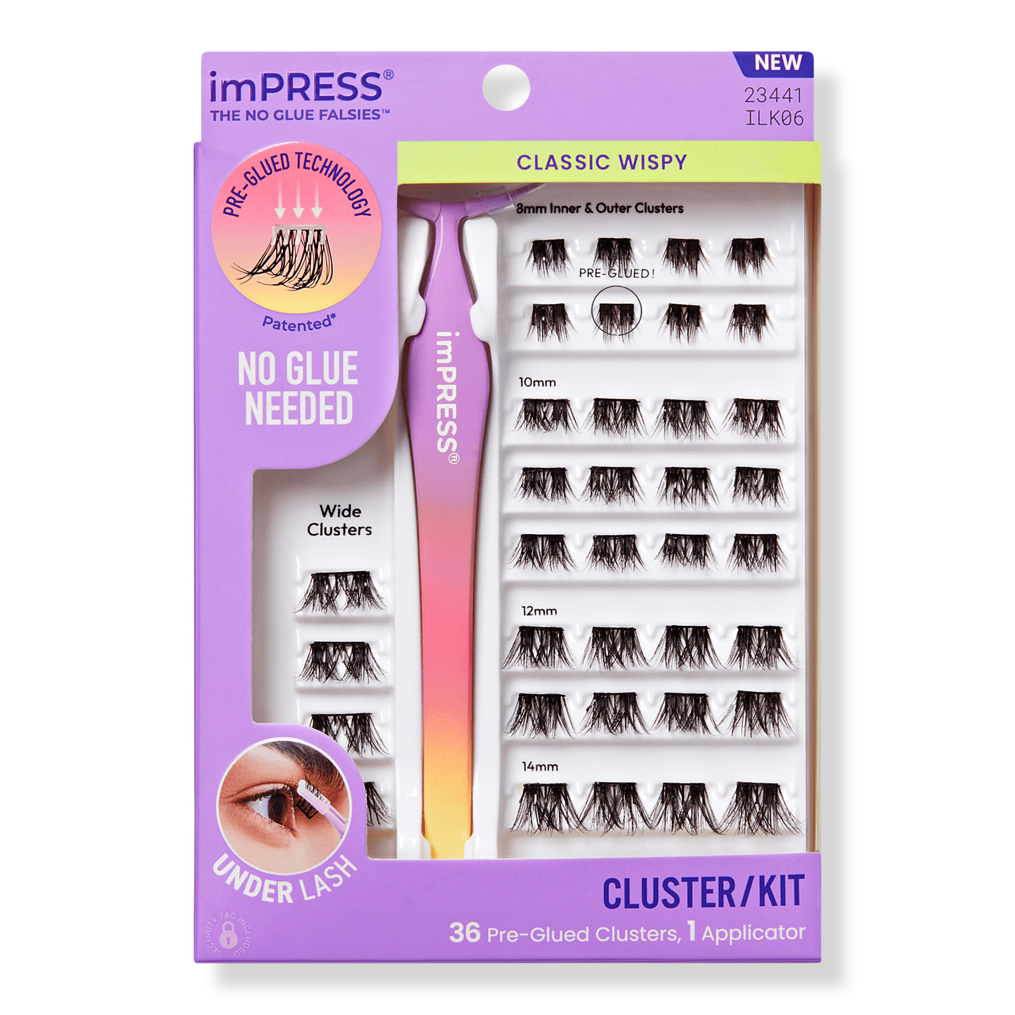 Kiss imPRESS Pre-Glued Lash Clusters Kit #1