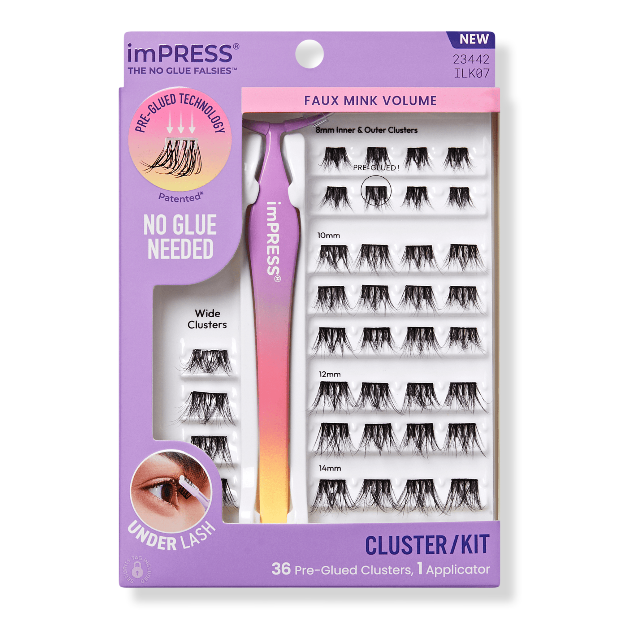 Kiss imPRESS Pre-Glued Lash Clusters Kit #1