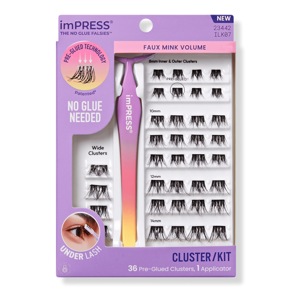 Kiss imPRESS Pre-Glued Lash Clusters Kit #1