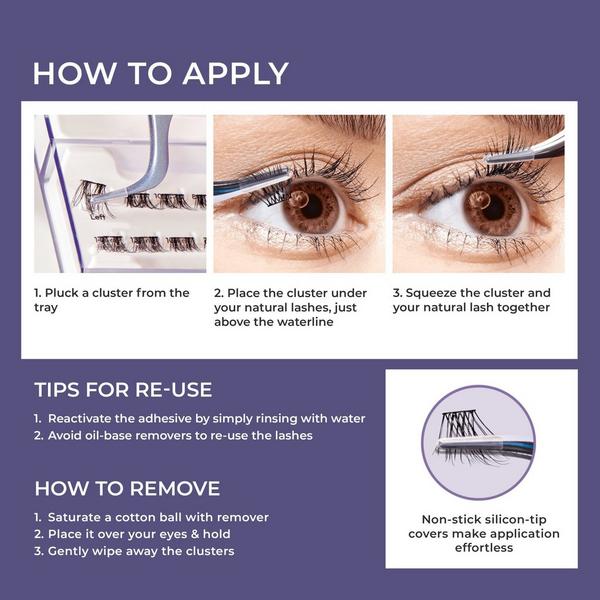 Kiss imPRESS Long Lasting Pre-Glued Lash Clusters Kit #5