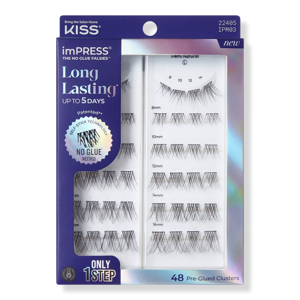 Kiss imPRESS Long Lasting Pre-Glued Lash Clusters Kit #1