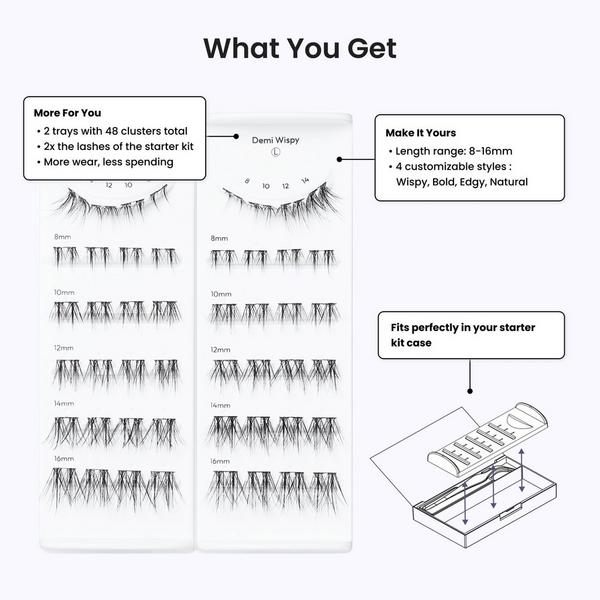 Kiss imPRESS Long Lasting Pre-Glued Lash Clusters Kit #8