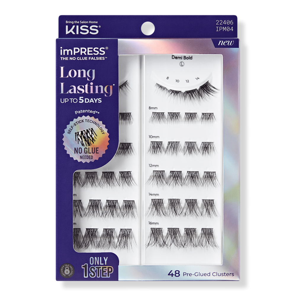 Kiss imPRESS Long Lasting Pre-Glued Lash Clusters Kit - Demi Bold