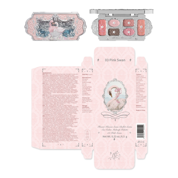 Flower Knows Swan Ballet Series Six-Color Makeup Palette #5