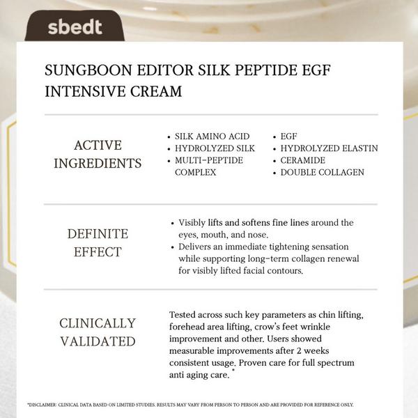 SUNGBOON EDITOR Silk Peptide EGF Intensive Cream #5