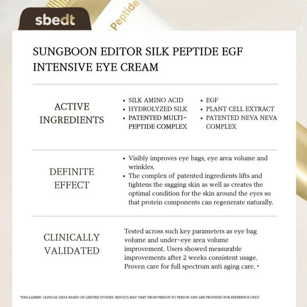 SUNGBOON EDITOR Silk Peptide EGF Intensive Eye Cream #4