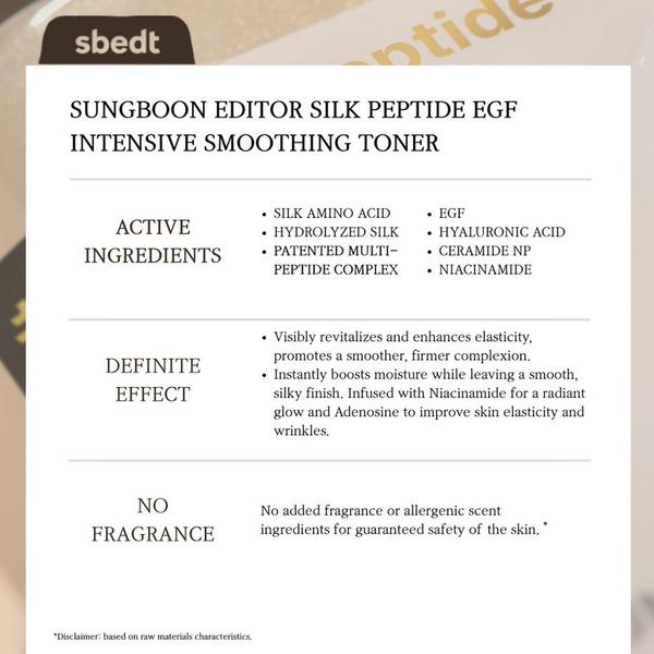 SUNGBOON EDITOR Silk Peptide EGF Smoothing Toner #4