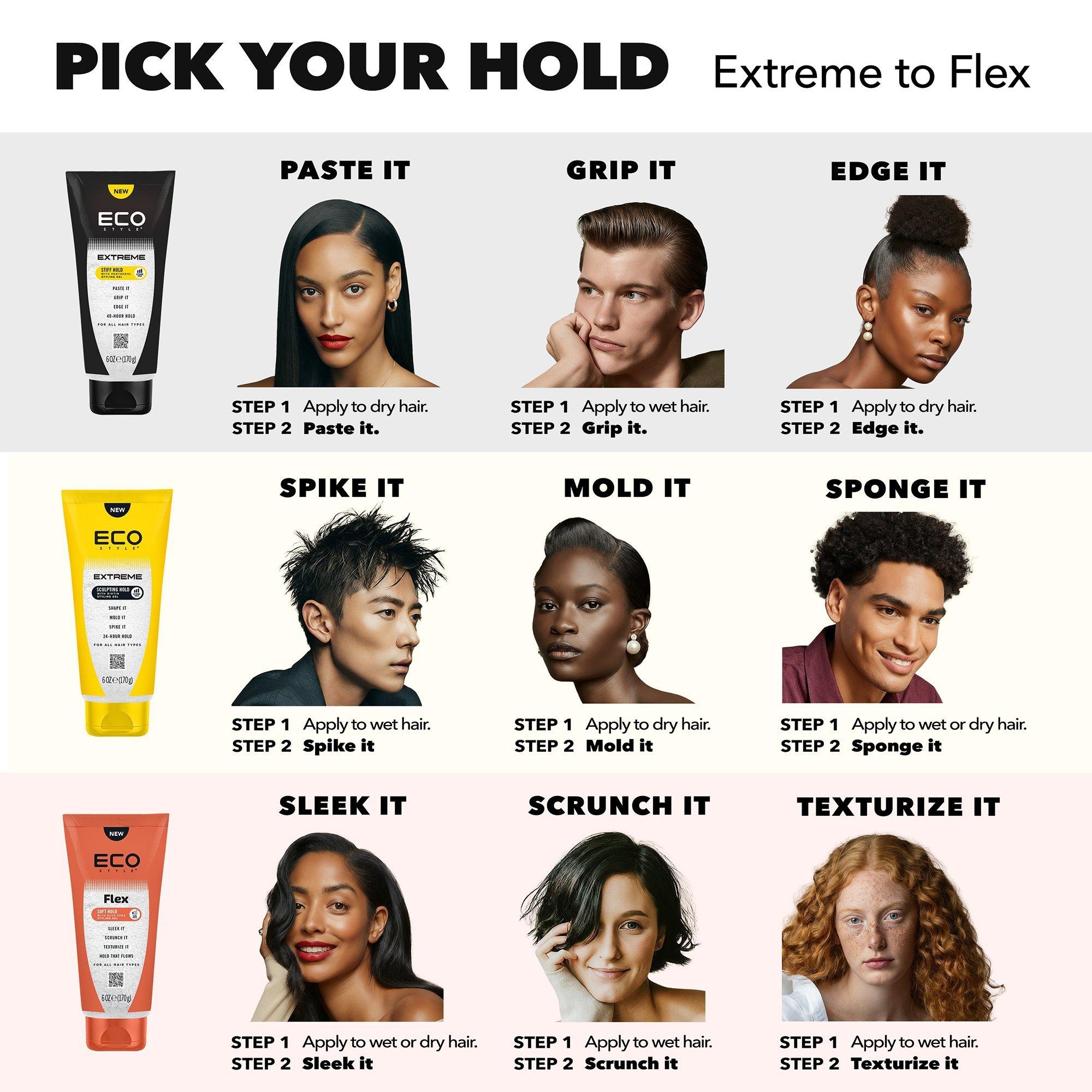 Гель для укладки волос очень сильной фиксации Eco Style Extreme Stiff Hold — фото 5