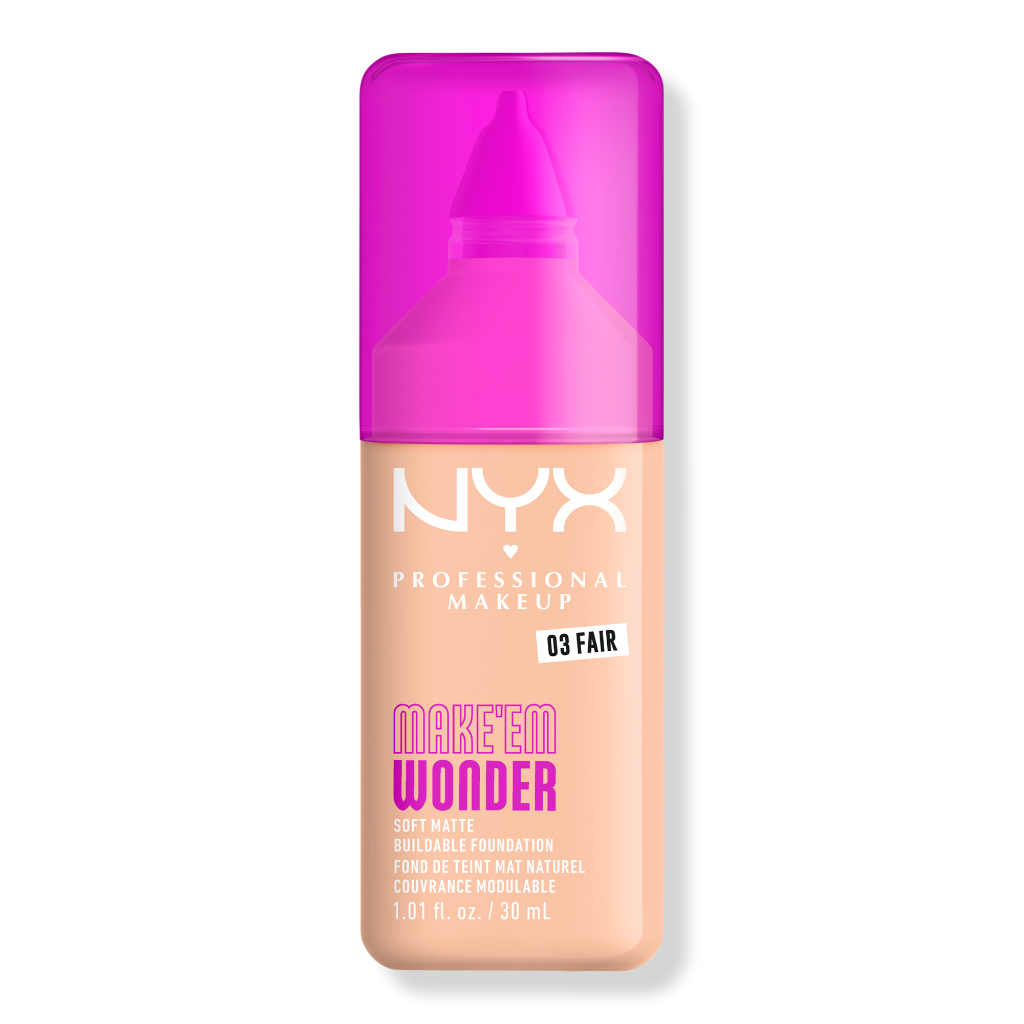 NYX Professional Makeup Make 'EM Wonder, 24H Soft Matte Foundation #1
