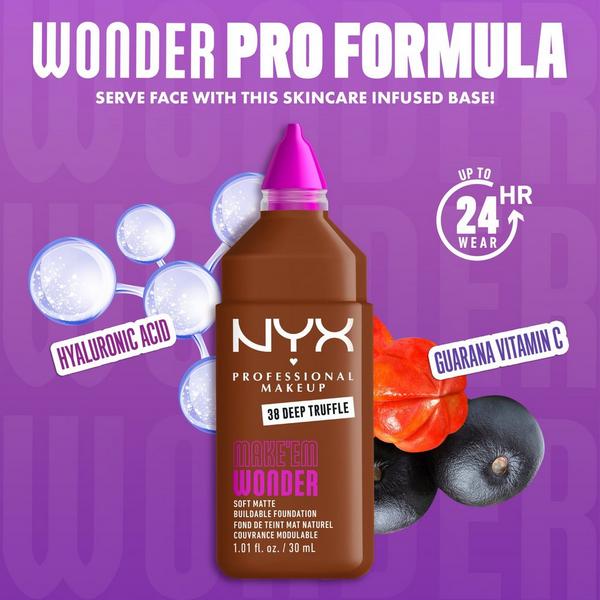 NYX Professional Makeup Make 'EM Wonder, 24H Soft Matte Foundation #3