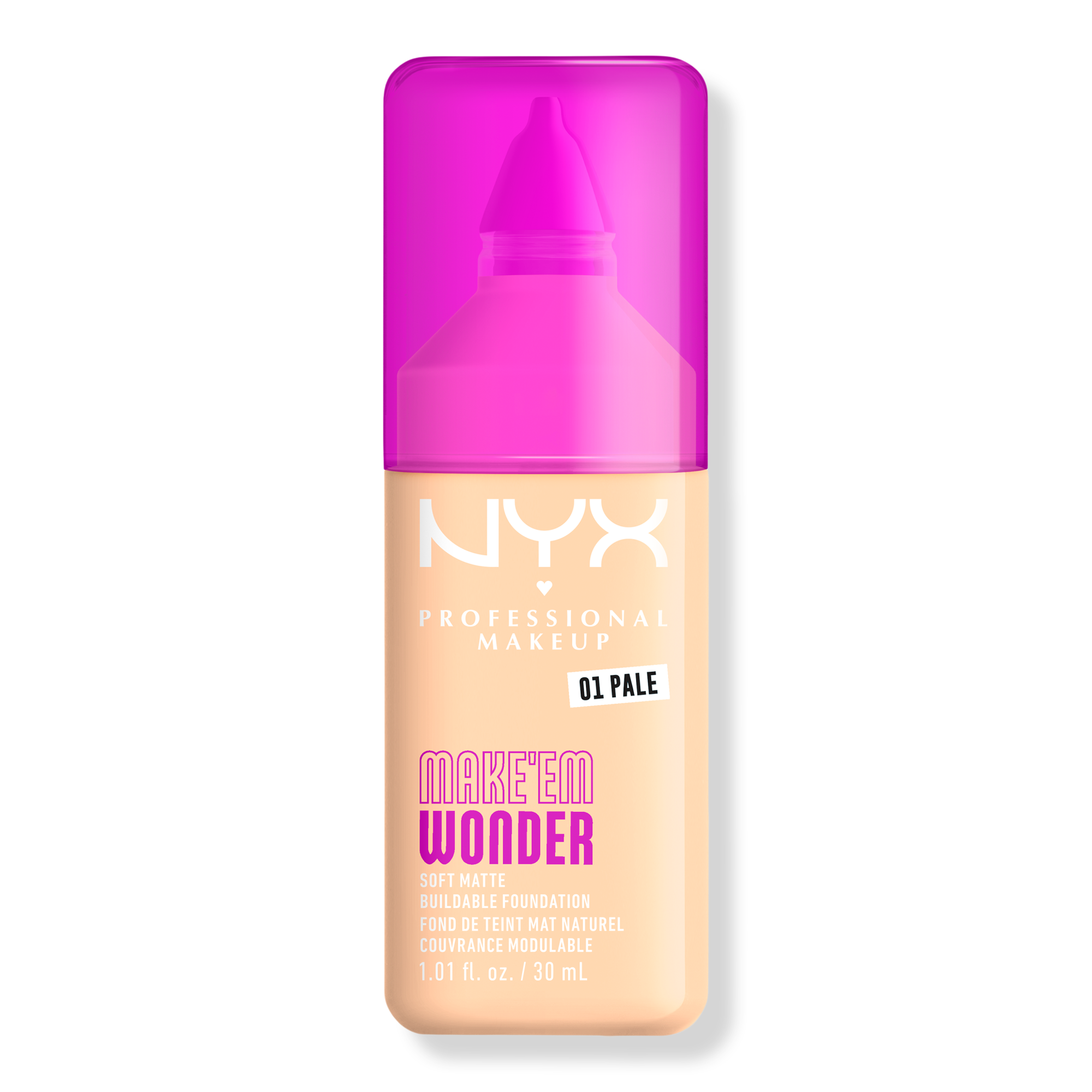 NYX Professional Makeup Make 'EM Wonder, 24H Soft Matte Foundation #1