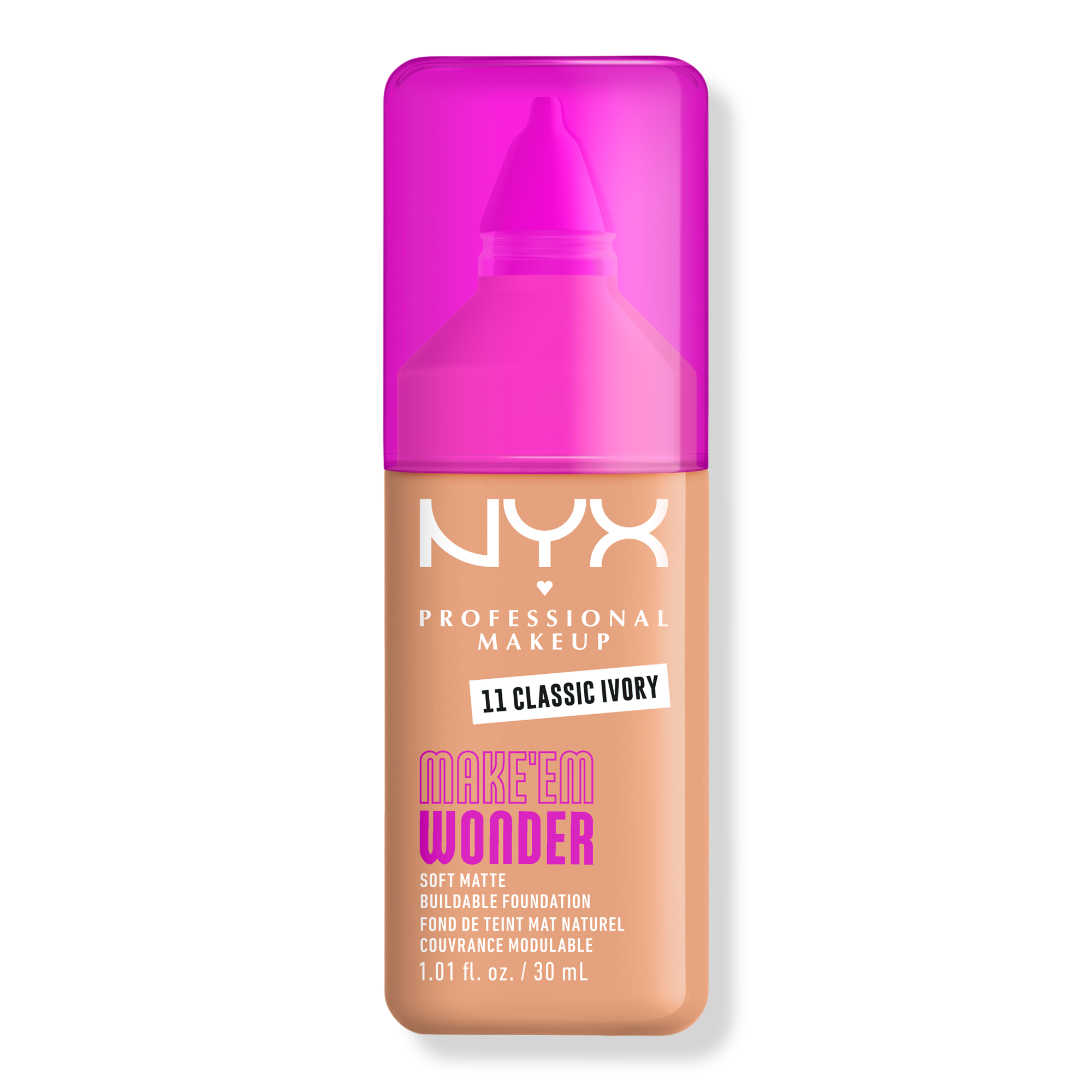 NYX Professional Makeup Make 'EM Wonder, 24H Soft Matte Foundation #1