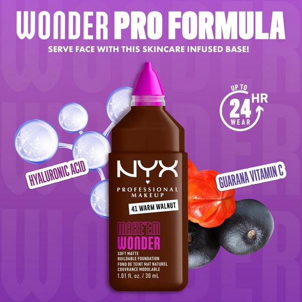 NYX Professional Makeup Make 'EM Wonder, 24H Soft Matte Foundation #3