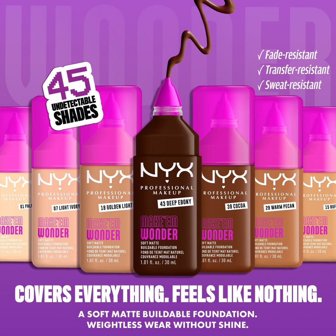 NYX Professional Makeup Make 'EM Wonder, 24H Soft Matte Foundation #8