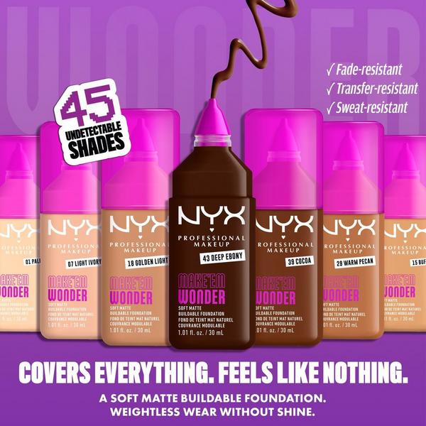 NYX Professional Makeup Make 'EM Wonder, 24H Soft Matte Foundation #8