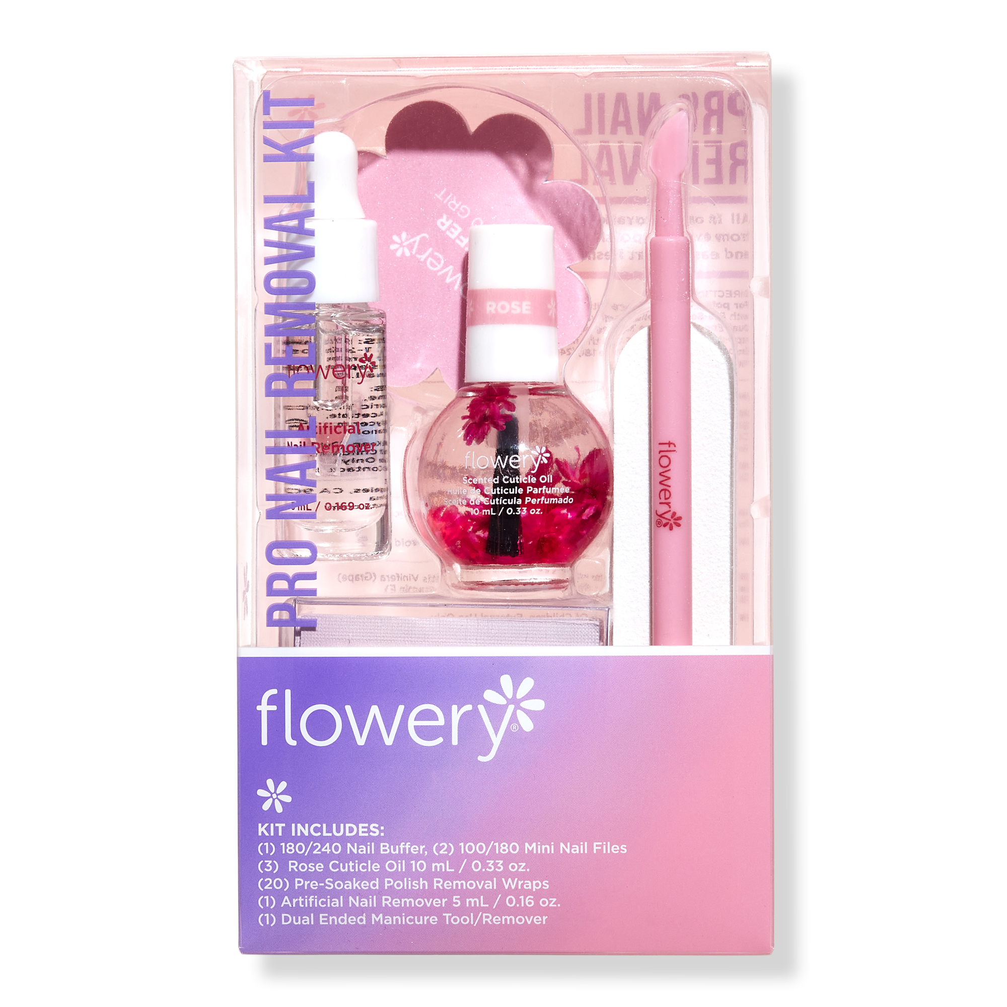 Flowery Pro Nail Removal Kit with Artificial Nail Remover & Pre-Soaked Pads #1