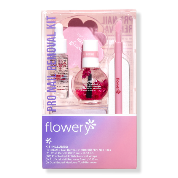 Flowery Pro Nail Removal Kit with Artificial Nail Remover & Pre-Soaked Pads #1