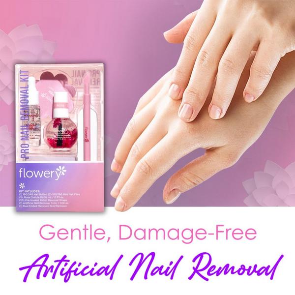 Flowery Pro Nail Removal Kit with Artificial Nail Remover & Pre-Soaked Pads #3