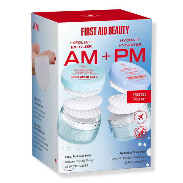 First Aid Beauty Exfoliate AM + Hydrate PM Travel Size Skincare Pads Duo #1