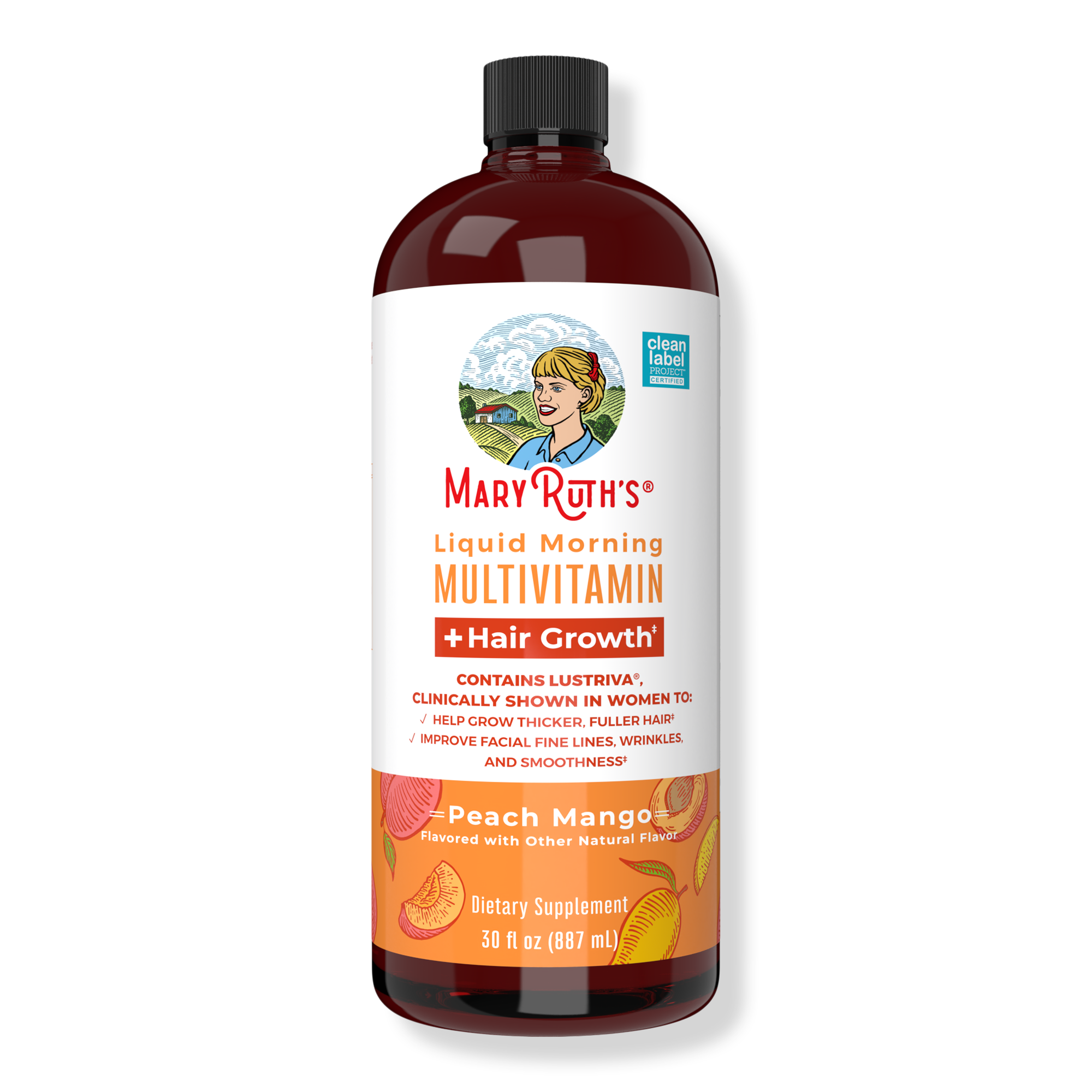 MaryRuth's Liquid Morning Multivitamin + Hair Growth Peach Mango #1