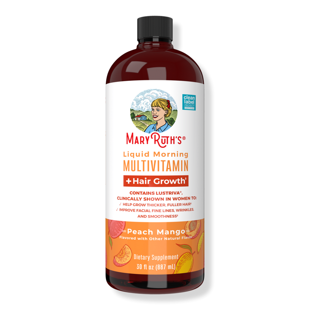 Maryruth's Liquid Morning Multivitamin + Hair Growth Peach Mango - 30 oz