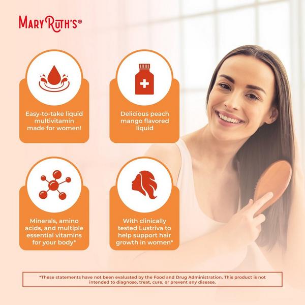 MaryRuth's Liquid Morning Multivitamin + Hair Growth Peach Mango #8