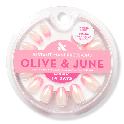 Olive & June Instant Mani Press-On Nails Pink Chrome French