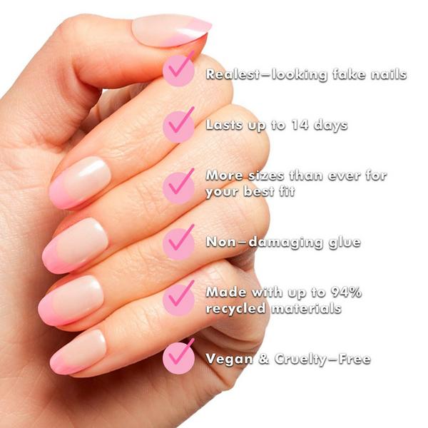 Olive & June Instant Mani Press-On Nails Pink Chrome French #5