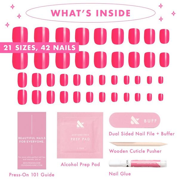 Olive & June Instant Mani Press-On Nails Hot Strawberry #3