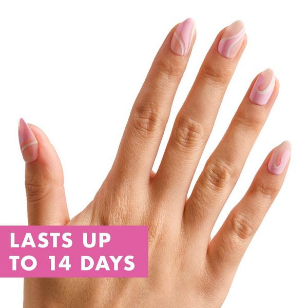 Olive & June Instant Mani Press-On Nails Pink Goldfish Swirl Mixed #6