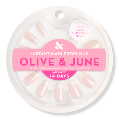 Olive & June Instant Mani Press-On Nails White Chrome French