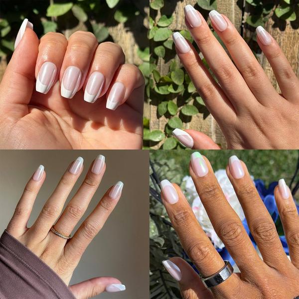 Olive & June Instant Mani Press-On Nails White Chrome French #6