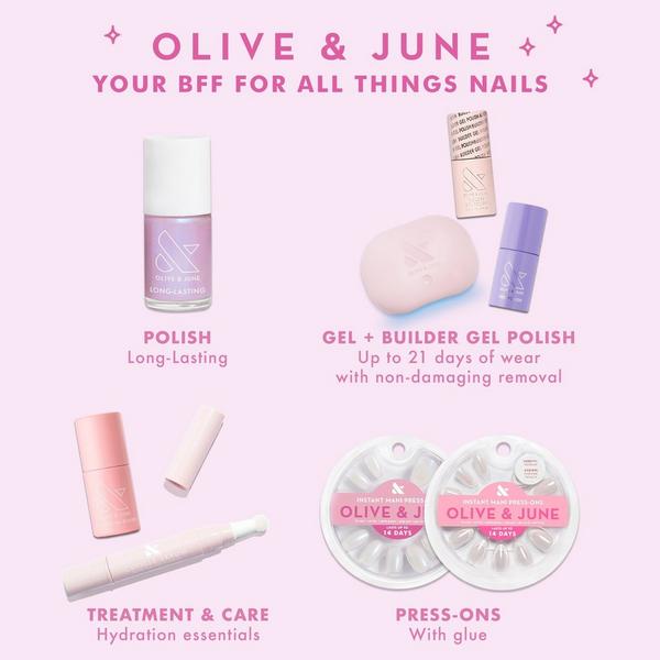 Olive & June Instant Mani Press-On Nails White Chrome French #8