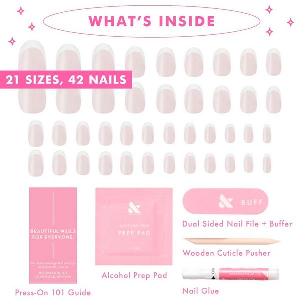 Olive & June Instant Mani Press-On Nails Chrome French #3