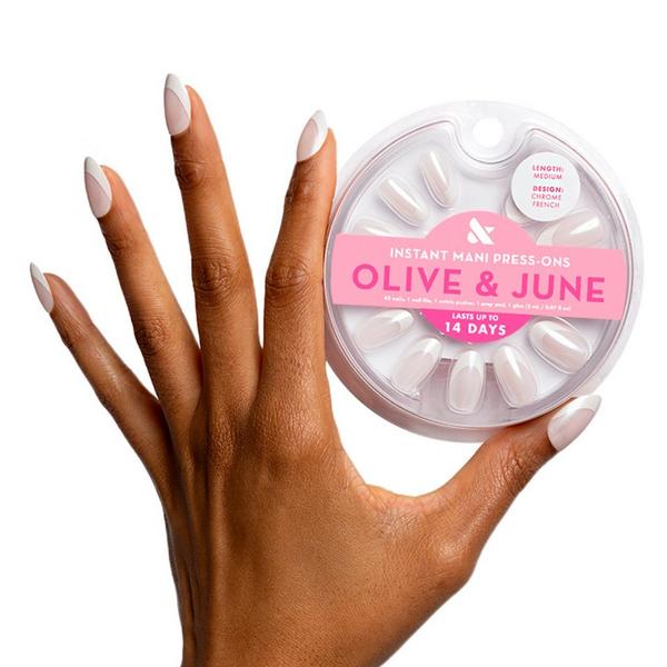 Olive & June Instant Mani Press-On Nails Chrome French #4