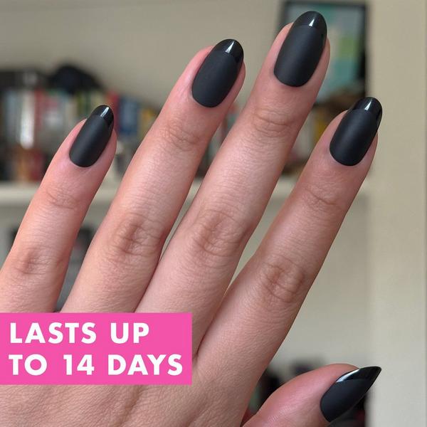 Olive & June Instant Mani Press-On Nails Glossy Tip Black French #6